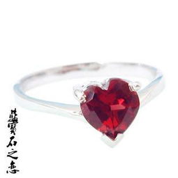 昌乐艾琳珠宝首饰加工厂 925银镀白金天然石榴石戒指鉴赏